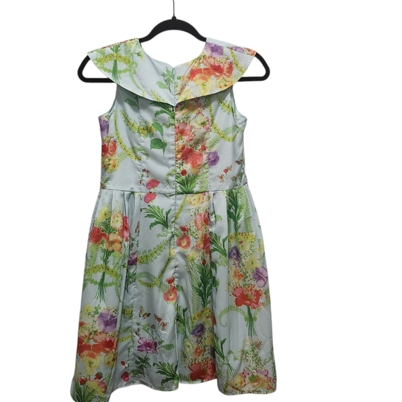 Baker By Ted Baker Girls Chadie Wallpaper Floral Dress Size 14 School Party ** - Picture 8 of 13